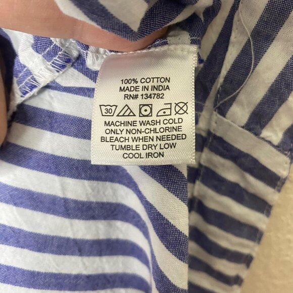 Hint Of Blush Dress Womens 2X‎ Blue White Striped Sleeveless Button-Down - Picture 3 of 9